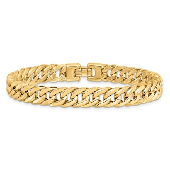 New 14k Gold Miami Cuban Link Bracelet, Made in Italy - Picture 1 of 16